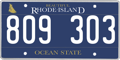 RI license plate 809303