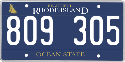 RI license plate 809305