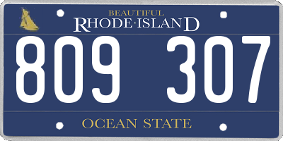 RI license plate 809307