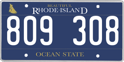 RI license plate 809308