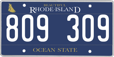 RI license plate 809309