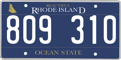 RI license plate 809310
