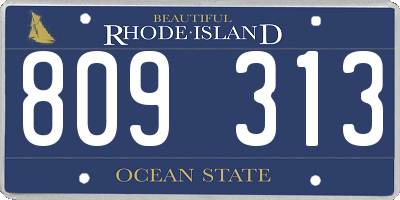 RI license plate 809313