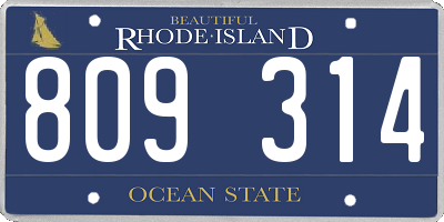 RI license plate 809314