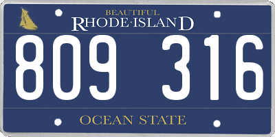 RI license plate 809316