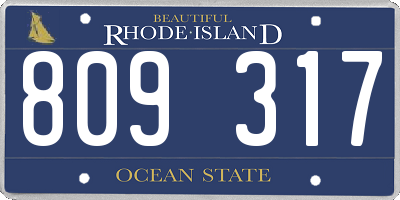RI license plate 809317