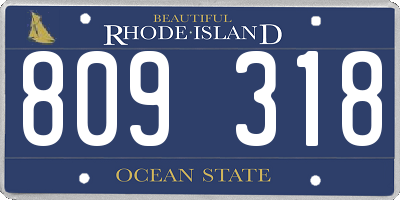 RI license plate 809318