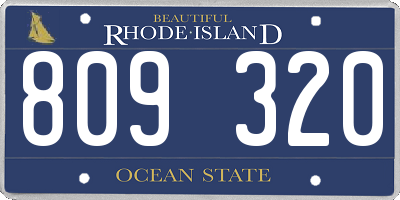 RI license plate 809320
