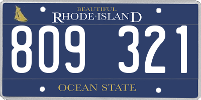 RI license plate 809321