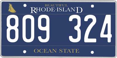 RI license plate 809324