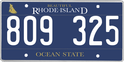 RI license plate 809325