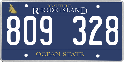 RI license plate 809328