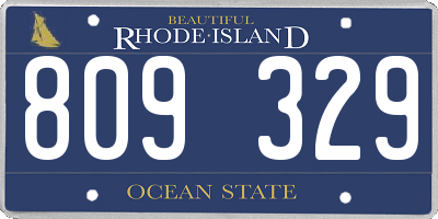 RI license plate 809329