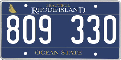 RI license plate 809330
