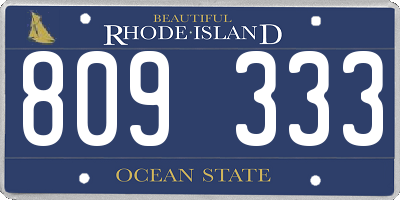 RI license plate 809333