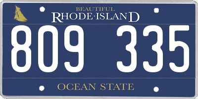 RI license plate 809335