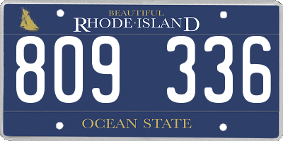 RI license plate 809336