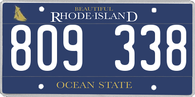 RI license plate 809338