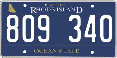 RI license plate 809340