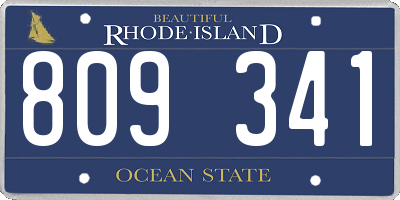RI license plate 809341