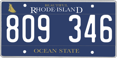 RI license plate 809346