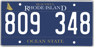 RI license plate 809348