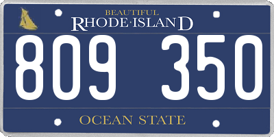 RI license plate 809350