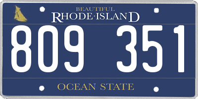 RI license plate 809351