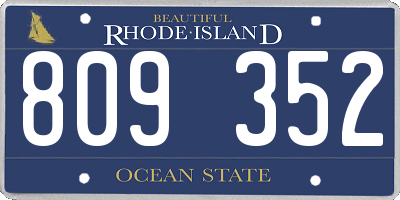 RI license plate 809352