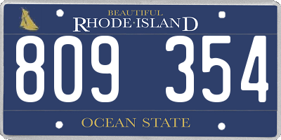 RI license plate 809354