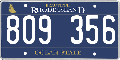 RI license plate 809356