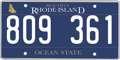 RI license plate 809361