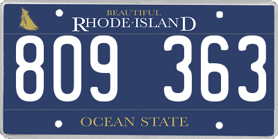 RI license plate 809363