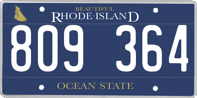 RI license plate 809364