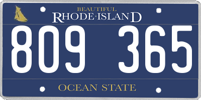 RI license plate 809365