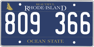RI license plate 809366