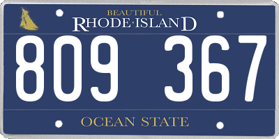 RI license plate 809367