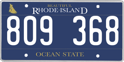 RI license plate 809368