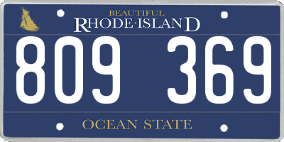 RI license plate 809369