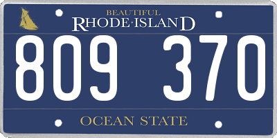 RI license plate 809370