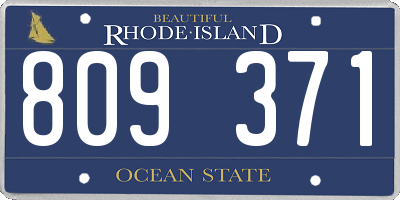 RI license plate 809371