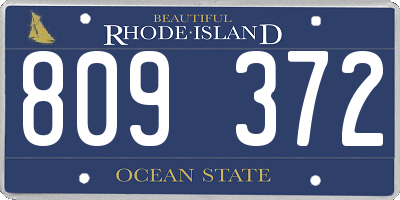 RI license plate 809372