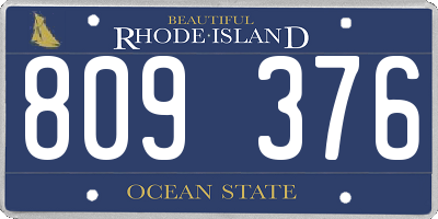 RI license plate 809376