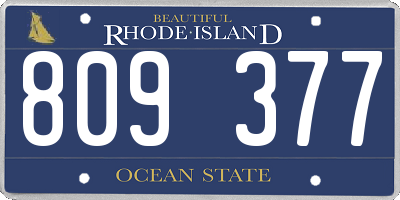 RI license plate 809377