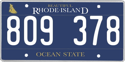 RI license plate 809378