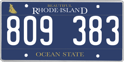 RI license plate 809383