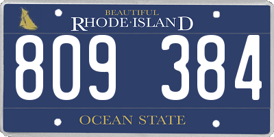 RI license plate 809384