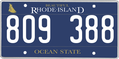 RI license plate 809388