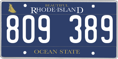 RI license plate 809389