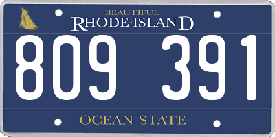 RI license plate 809391